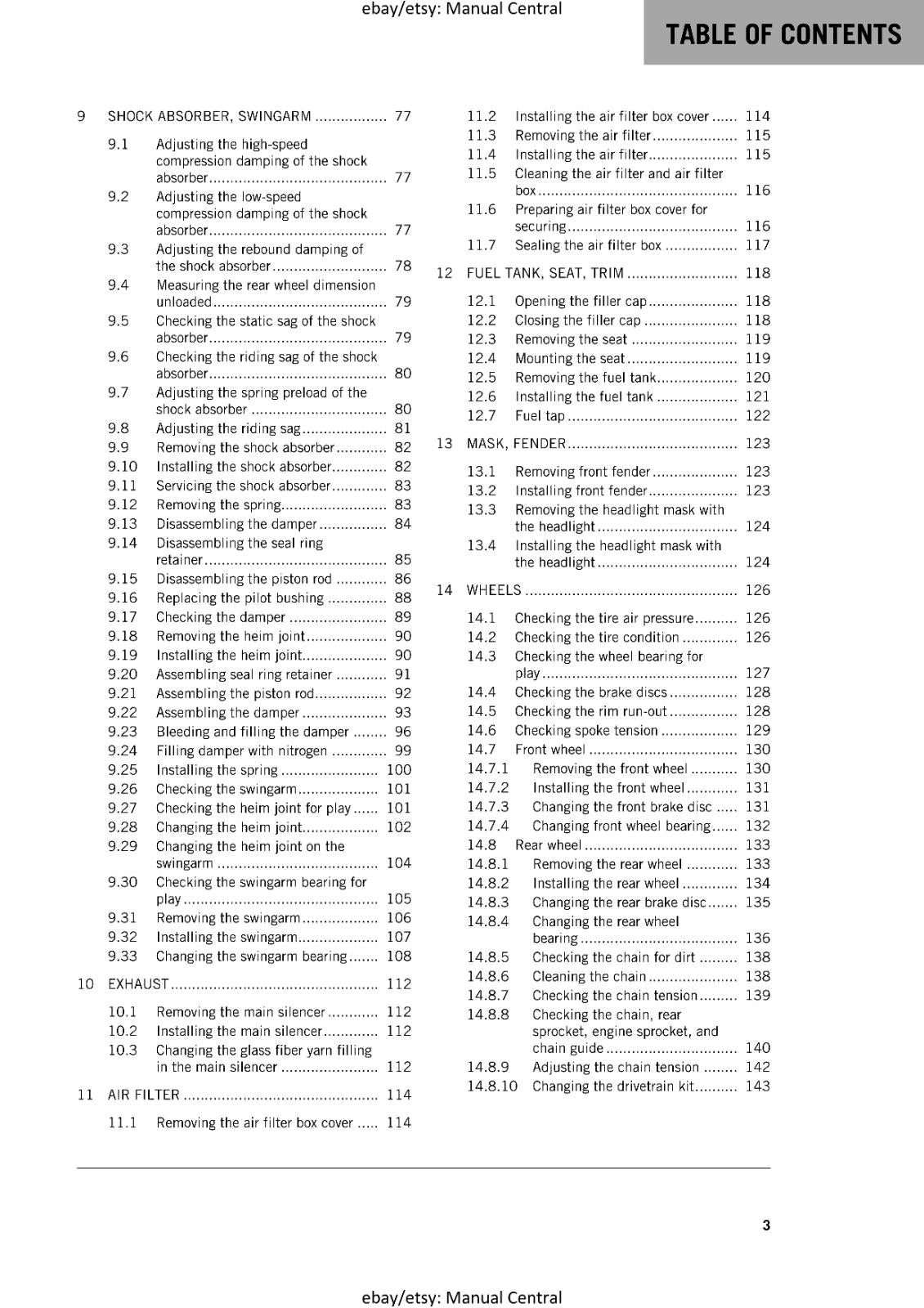 KTM 2017 - 250 300 EXC XC-W - SERVICE REPAIR WORKSHOP