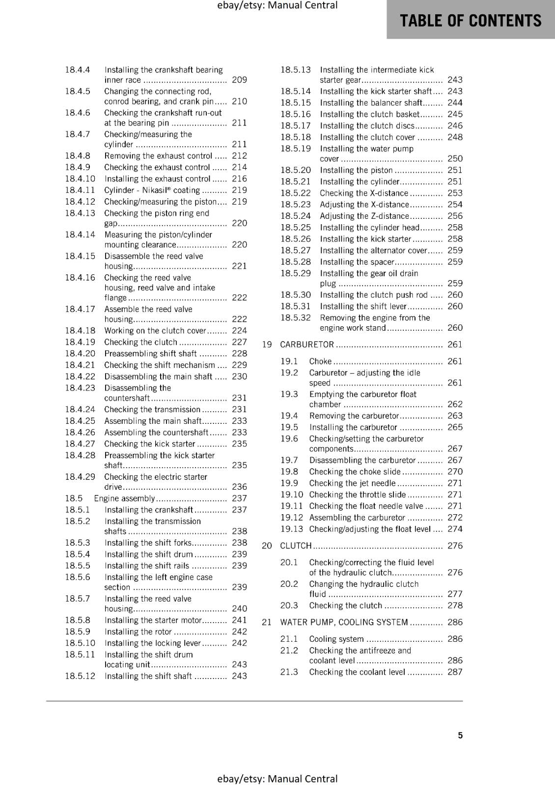 KTM 2017 - 250 300 EXC XC-W - SERVICE REPAIR WORKSHOP