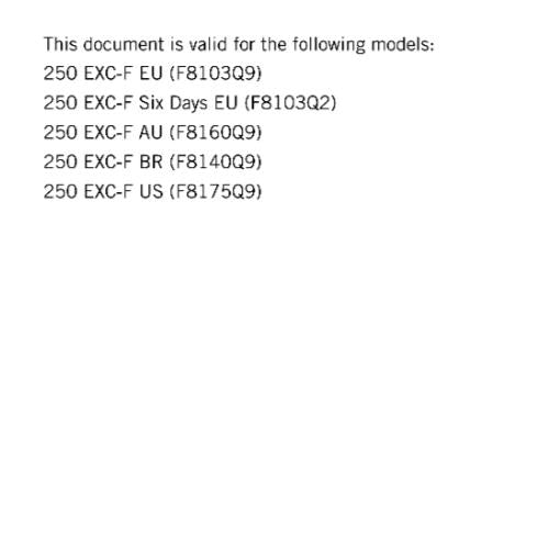 KTM 2017 - 250 EXC-F - SERVICE REPAIR WORKSHOP