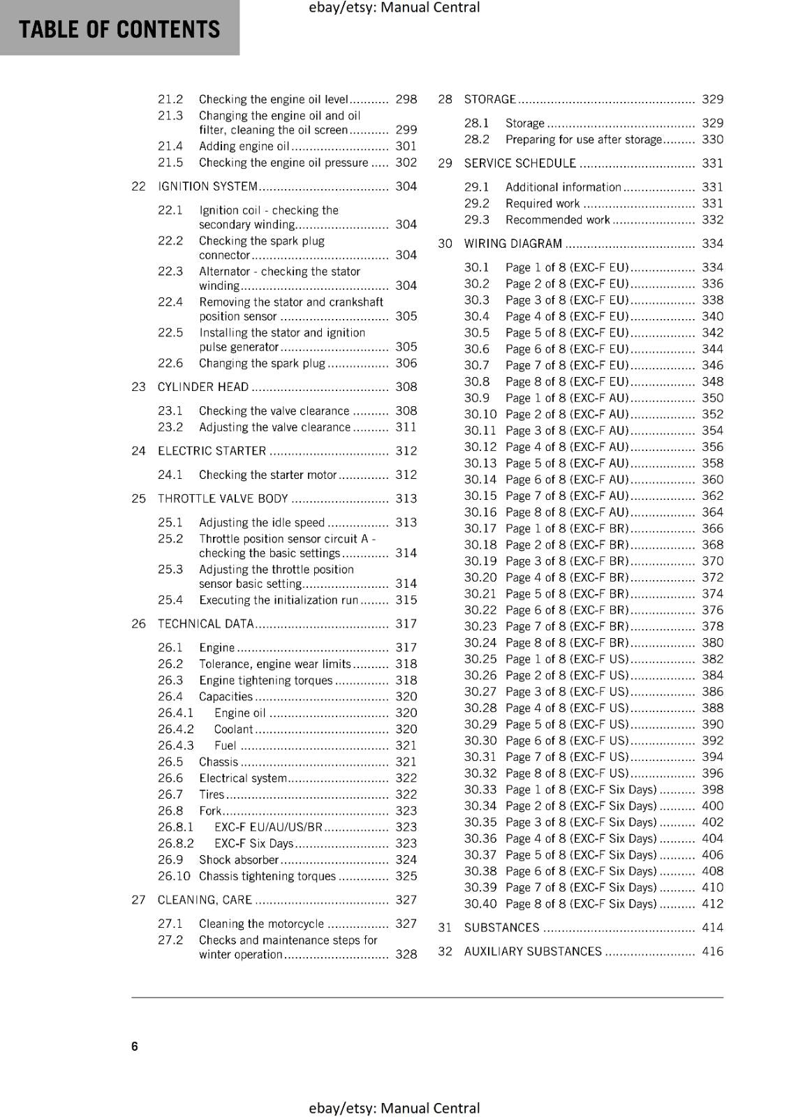 KTM 2017 - 250 EXC-F - SERVICE REPAIR WORKSHOP