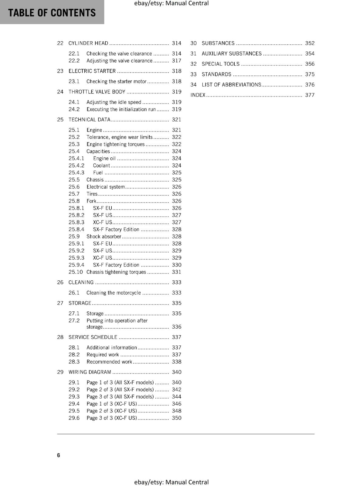 KTM 2017 - 250 XC-F SX-F FACTORY EDITION - SERVICE REPAIR WORKSHOP