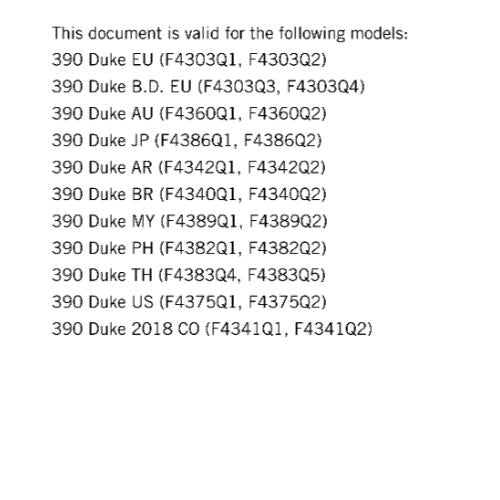 KTM 2017 - 390 DUKE - SERVICE REPAIR WORKSHOP