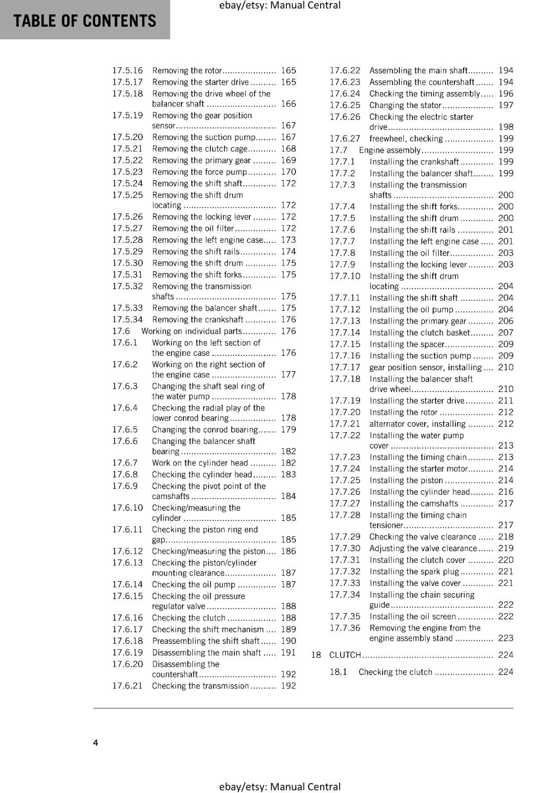 KTM 2017 - RC 250 - SERVICE REPAIR WORKSHOP