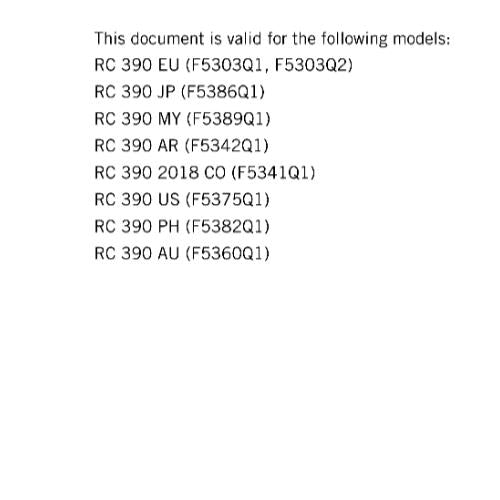 KTM 2017 - RC 390 - SERVICE REPAIR WORKSHOP
