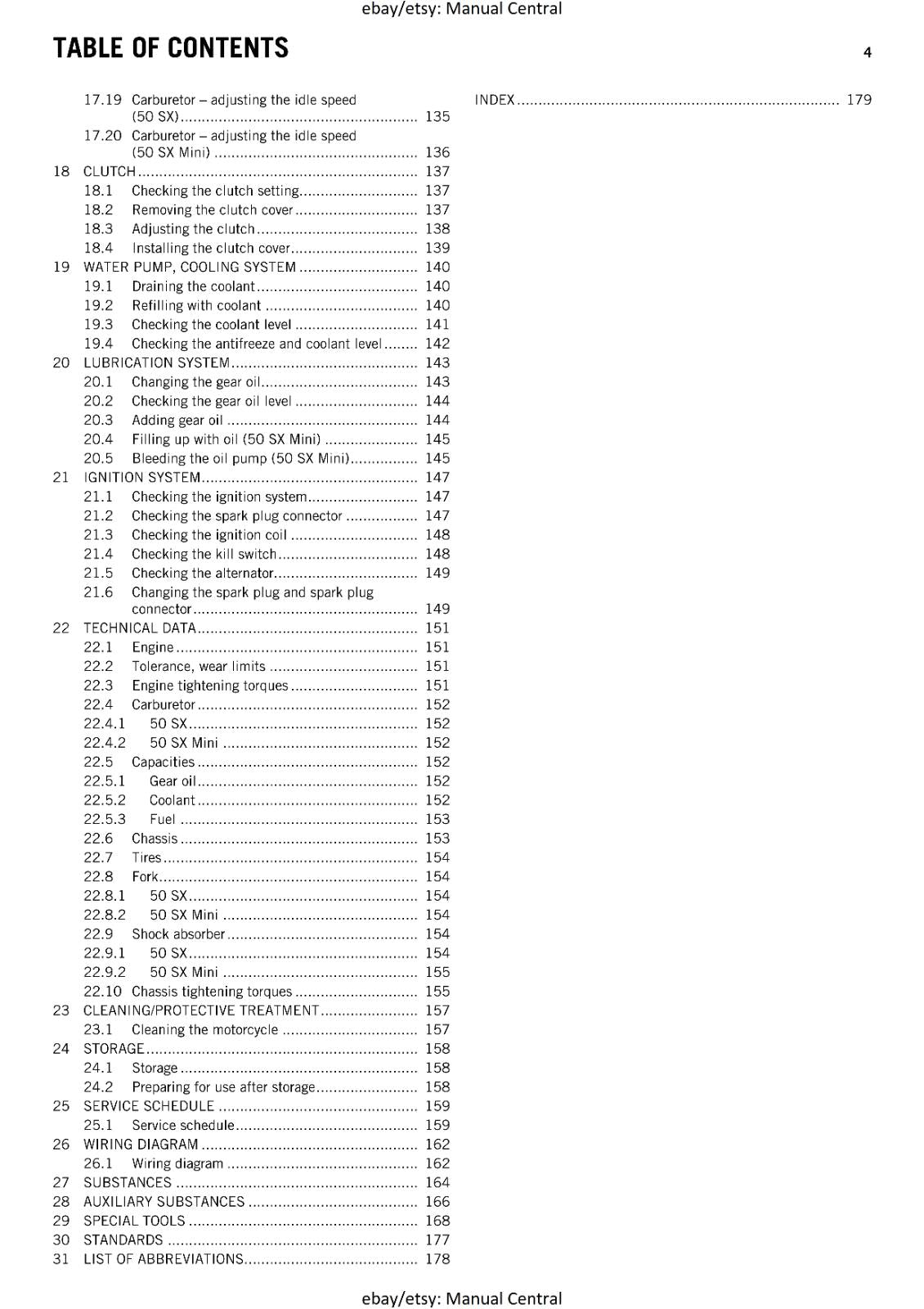 KTM 2016 - 50 SX MINI -  WORKSHOP REPAIR SERVICE MANUAL REPRINTED