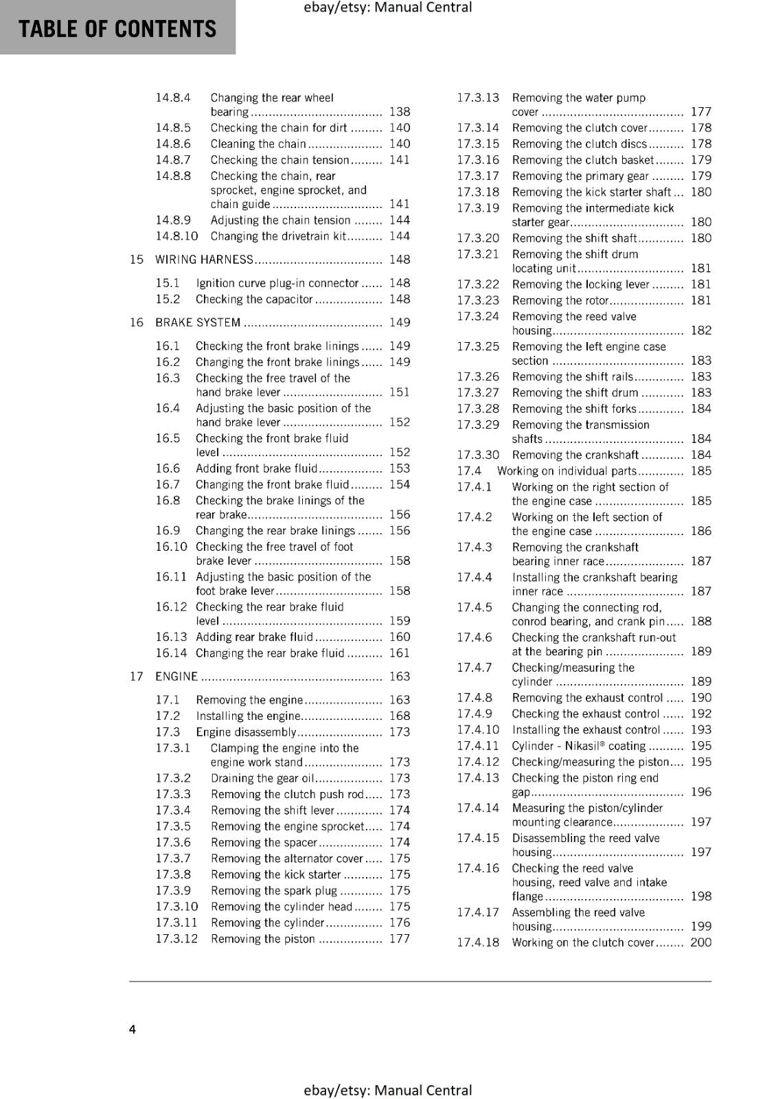 KTM 2016 - 125 150 SX -  WORKSHOP REPAIR SERVICE MANUAL REPRINTED