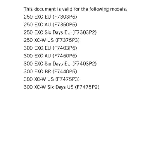 KTM 2016 - 250 300 EXC XC-W -  WORKSHOP REPAIR SERVICE MANUAL REPRINTED