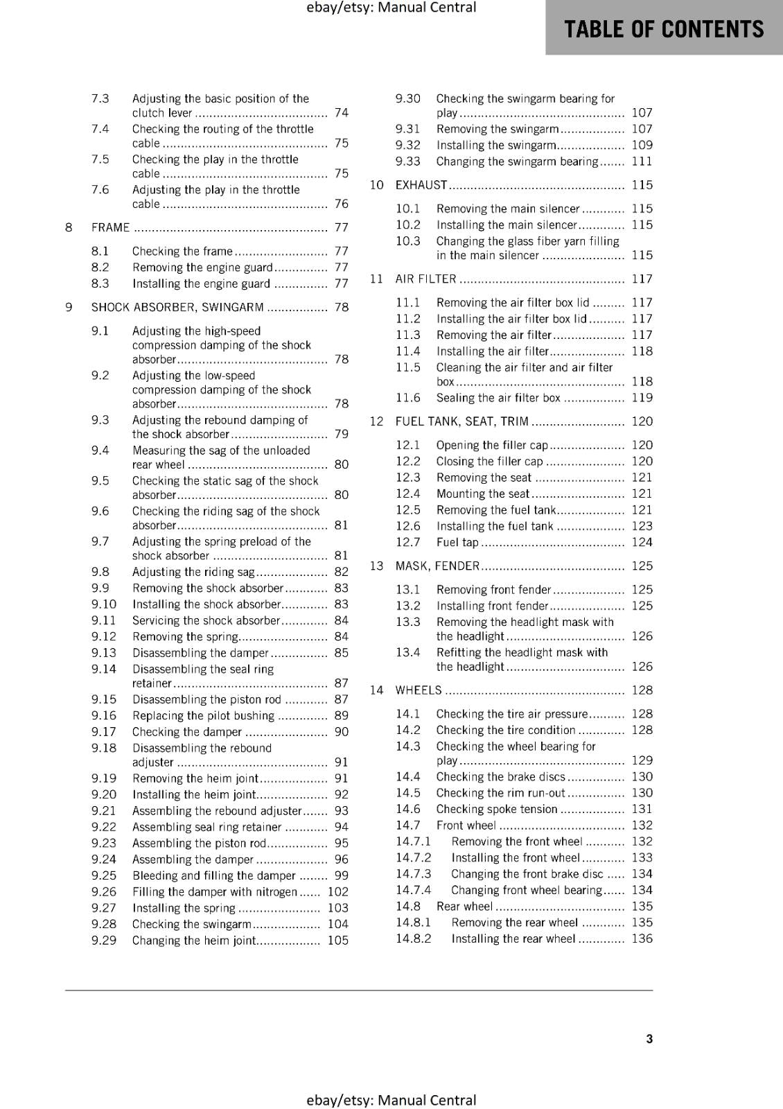 KTM 2016 - 250 300 EXC XC-W -  WORKSHOP REPAIR SERVICE MANUAL REPRINTED
