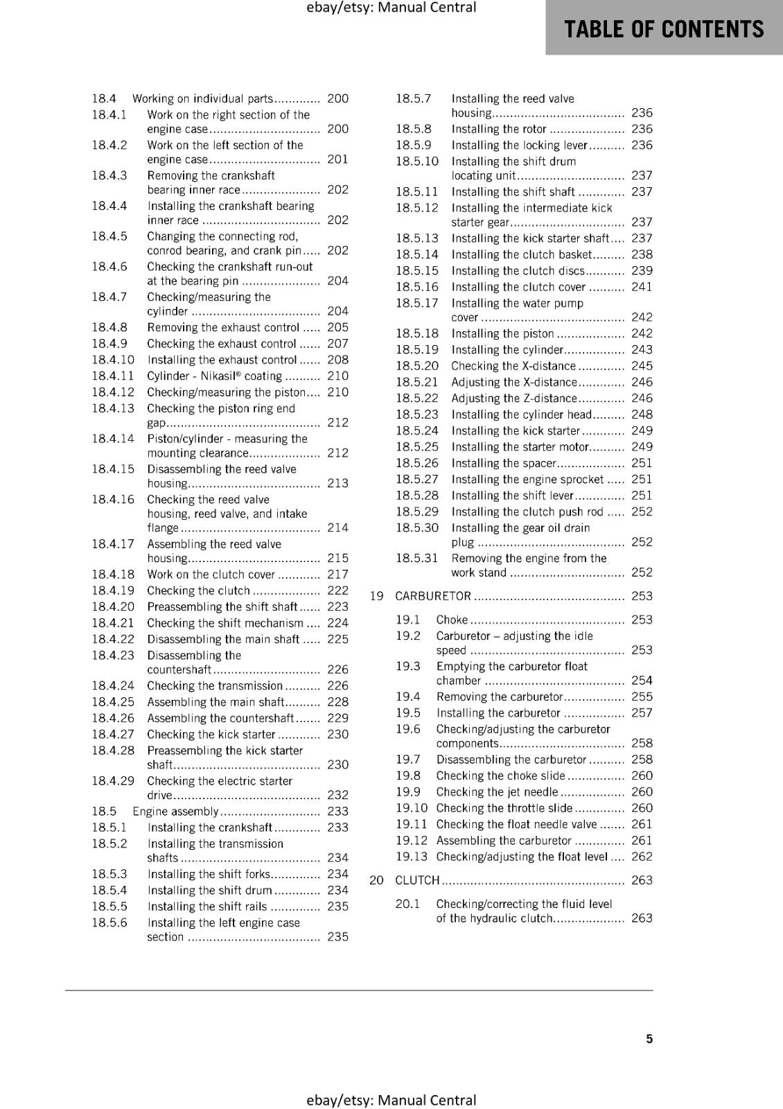KTM 2016 - 250 300 EXC XC-W -  WORKSHOP REPAIR SERVICE MANUAL REPRINTED