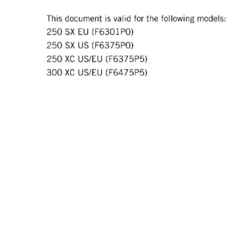 KTM 2016 - 250 300 SX XC -  WORKSHOP REPAIR SERVICE MANUAL REPRINTED