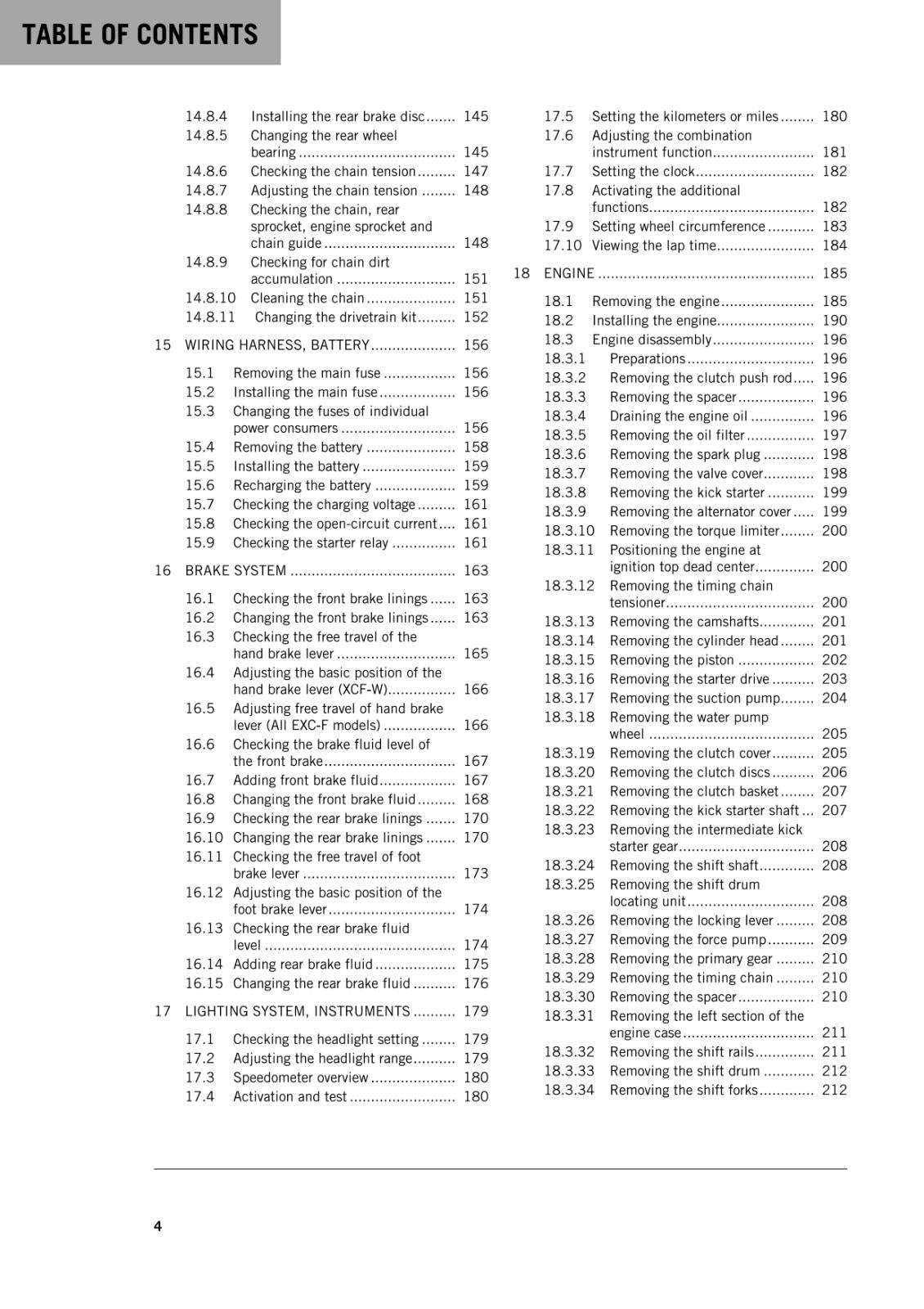 KTM 2016 - 250 EXC-F SIX DAYS XCF-W -  WORKSHOP REPAIR SERVICE MANUAL REPRINTED