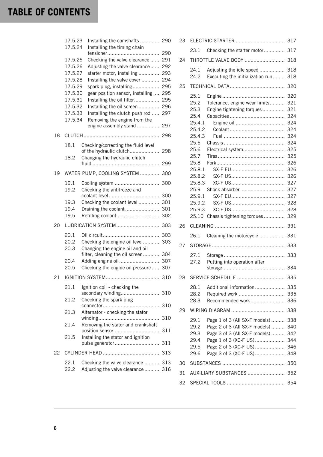 KTM 2016 - 250 SX-F XC-F -  WORKSHOP REPAIR SERVICE MANUAL REPRINTED
