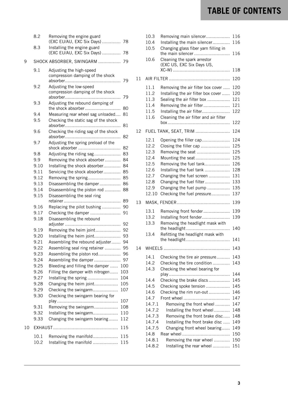 KTM 2016 - 450 500 EXC SIX DAYS XC-W -  WORKSHOP REPAIR SERVICE MANUAL REPRINTED