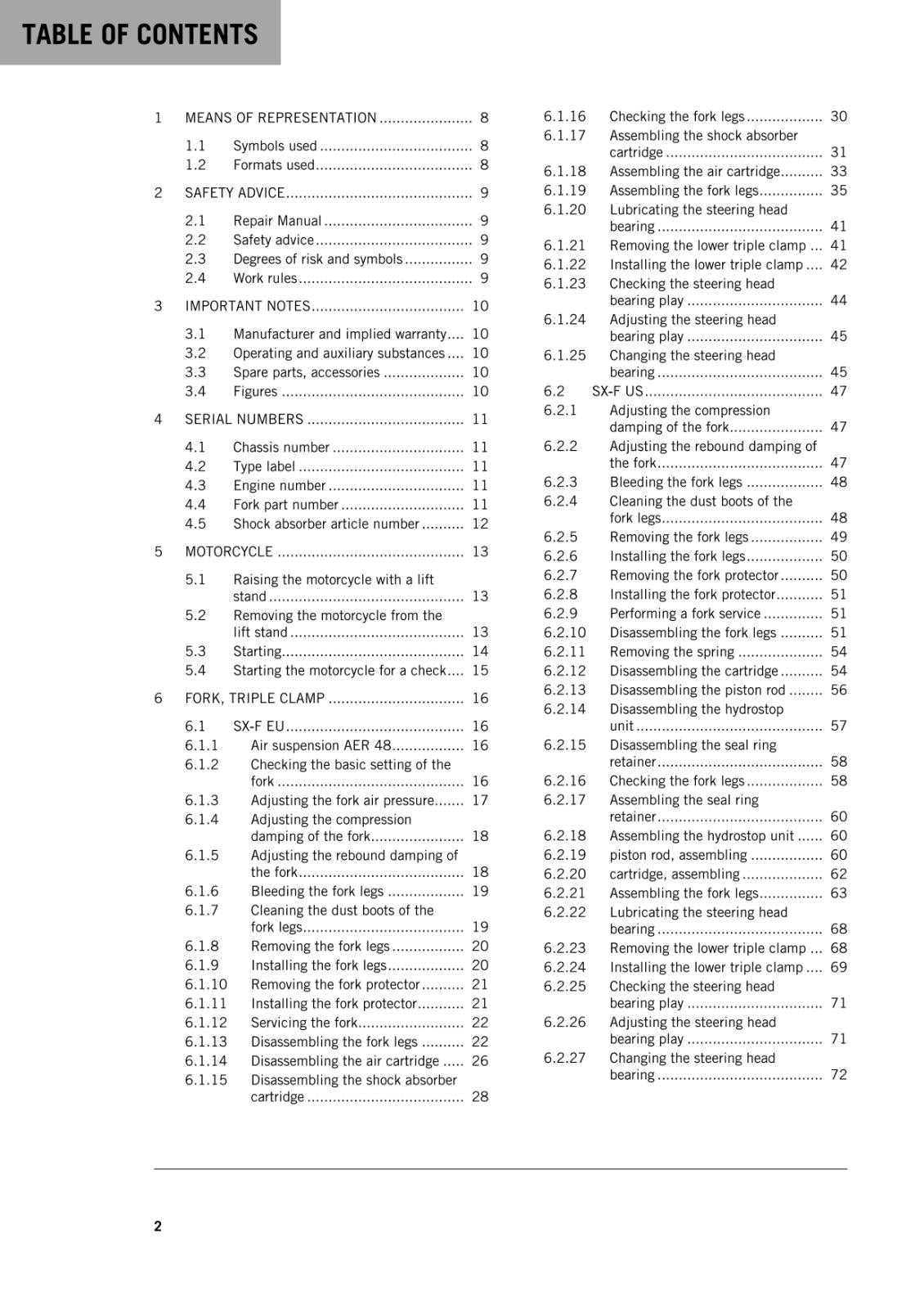 KTM 2016 - 450 SX-F XC-F -  WORKSHOP REPAIR SERVICE MANUAL REPRINTED