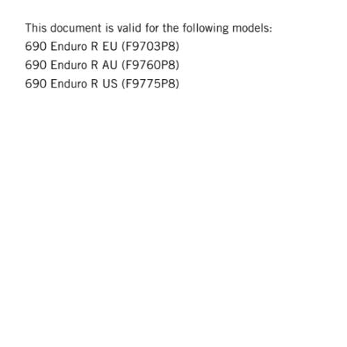 KTM 2016 - 690 ENDURO R -  WORKSHOP REPAIR SERVICE MANUAL REPRINTED