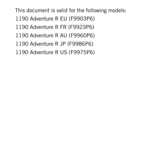 KTM 2016 - 1190 ADVENTURE R -  WORKSHOP REPAIR SERVICE MANUAL REPRINTED