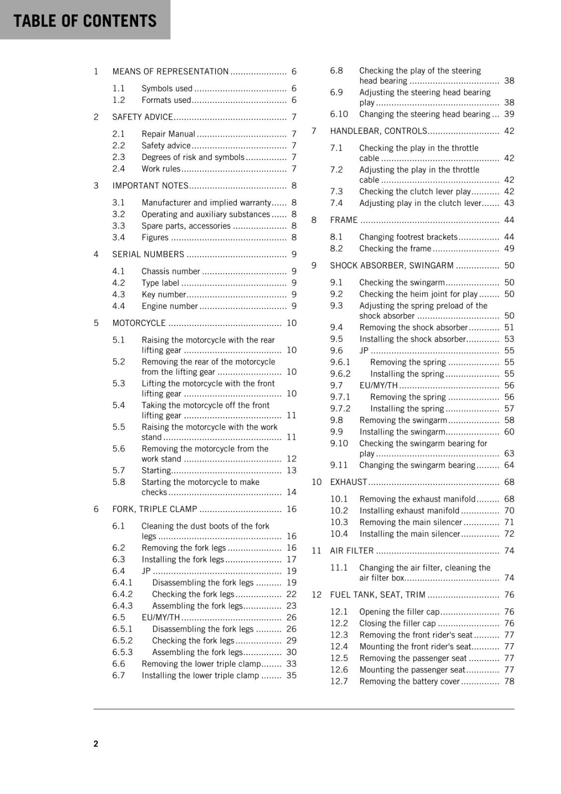 KTM 2016 - RC 250 -  WORKSHOP REPAIR SERVICE MANUAL