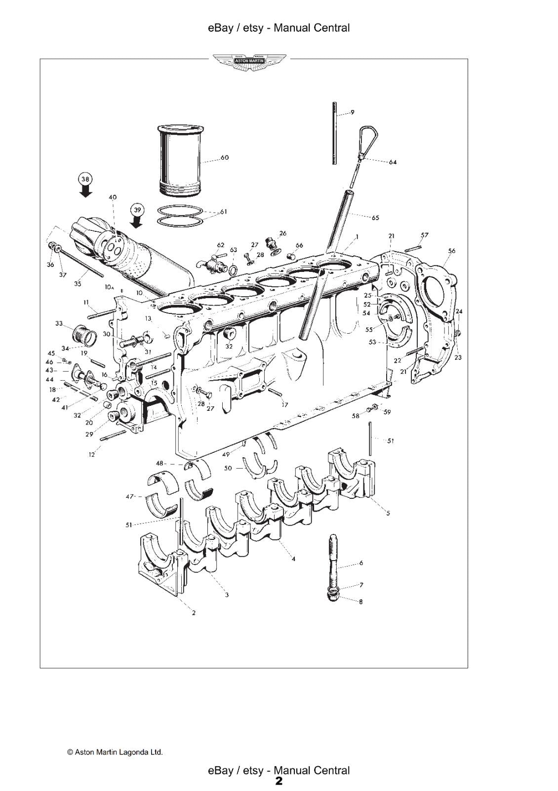 100 GSM - ASTON MARTIN DB6 - PARTS MANUAL CATALOGUE -