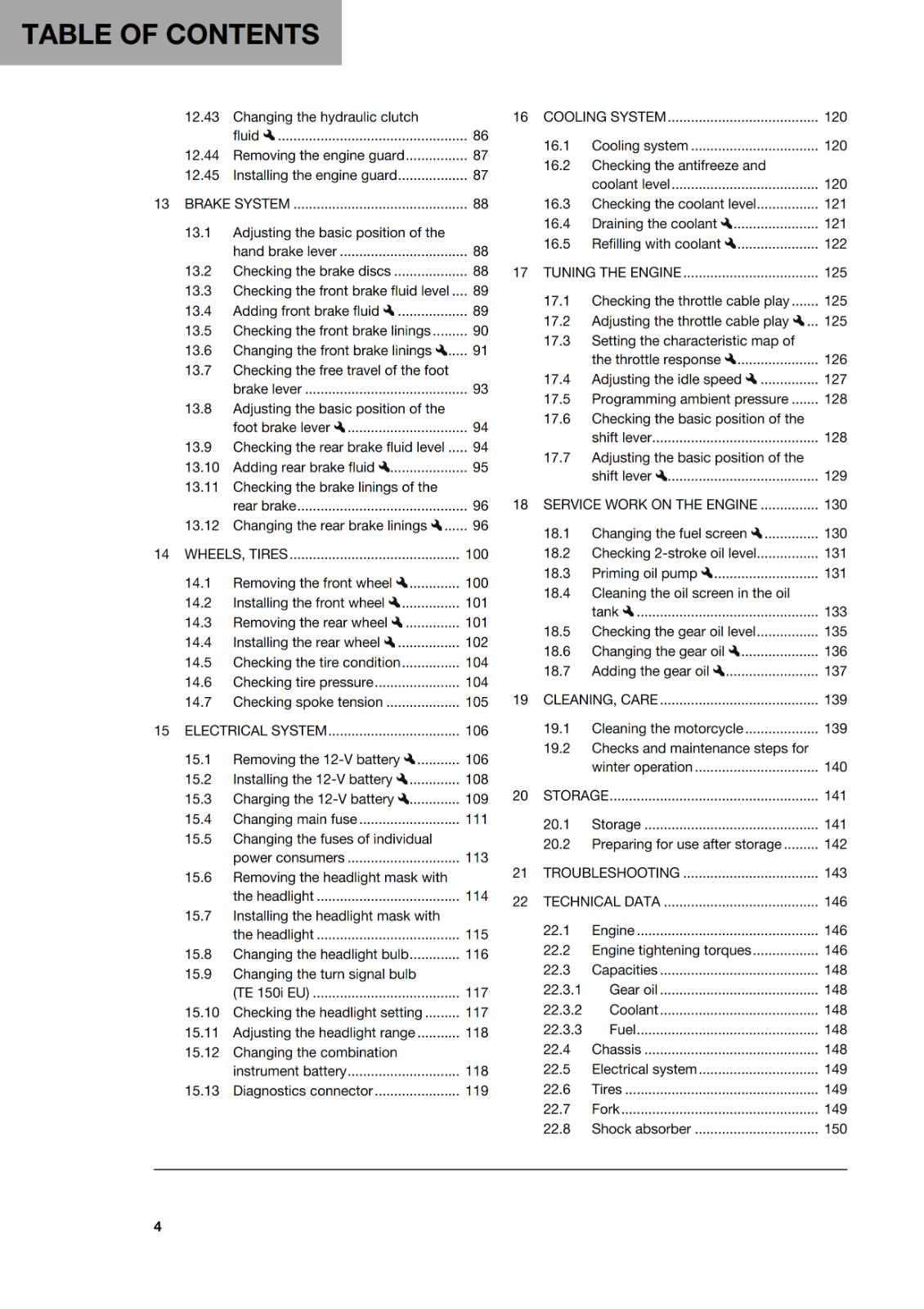 HUSQVARNA 2020 - TE 150i - OWNERS MANUAL - REPRINTED COMB BOUND
