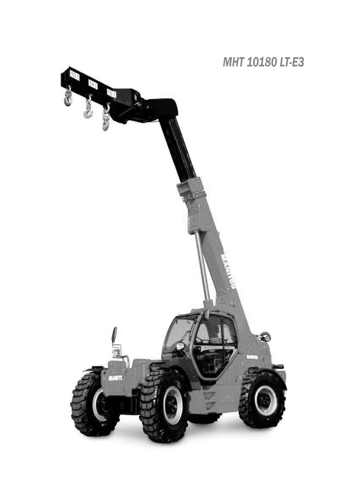 MANITOU MHT 7140 T-E3 10180 LT-E3 10225 LT-E3 - OPERATOR MANUAL REPRINTED