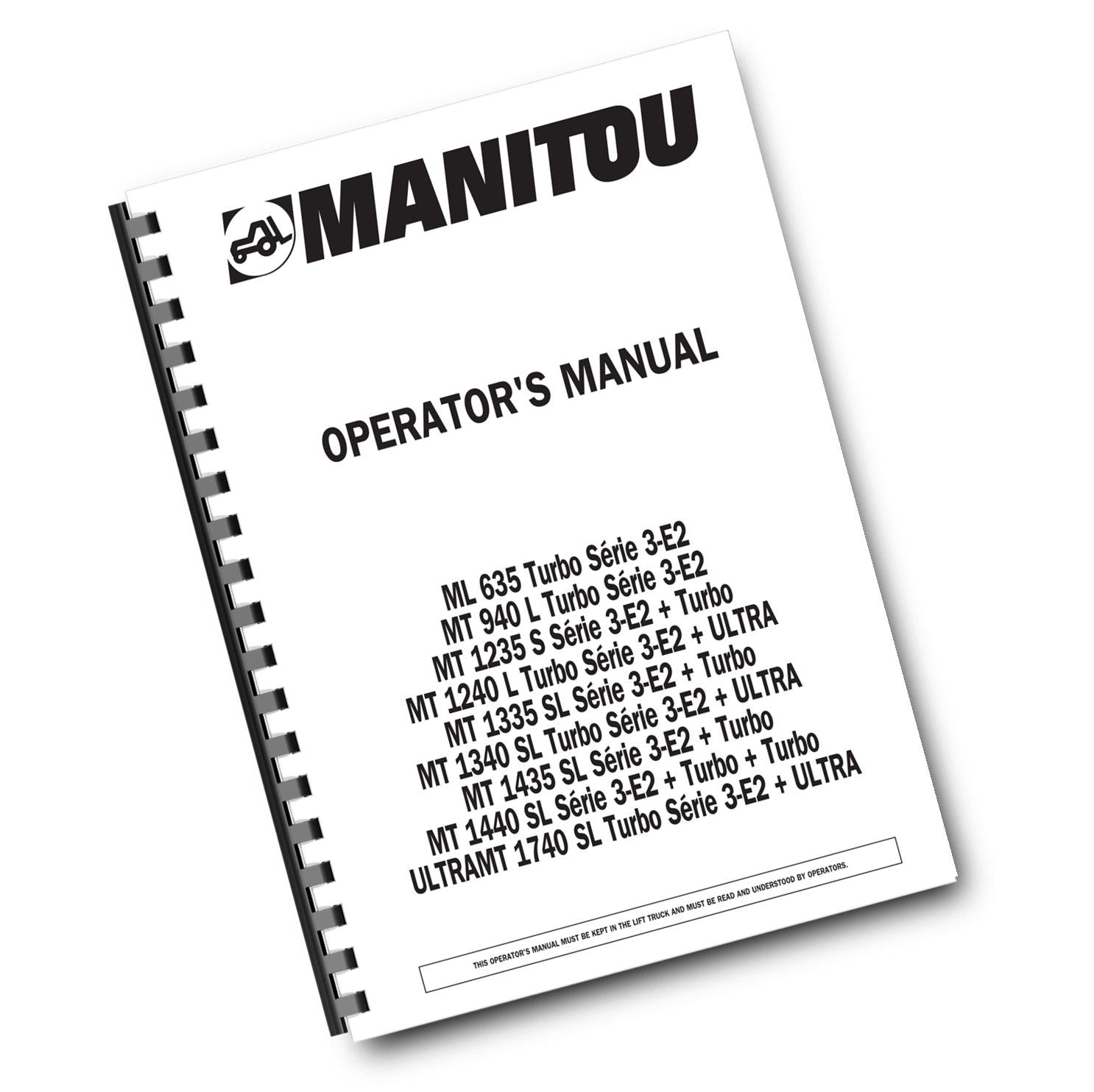 MANITOU ML 635 MT 940 1235 1240 1335 1340 1435 1440 1740- OPERATOR MANUAL