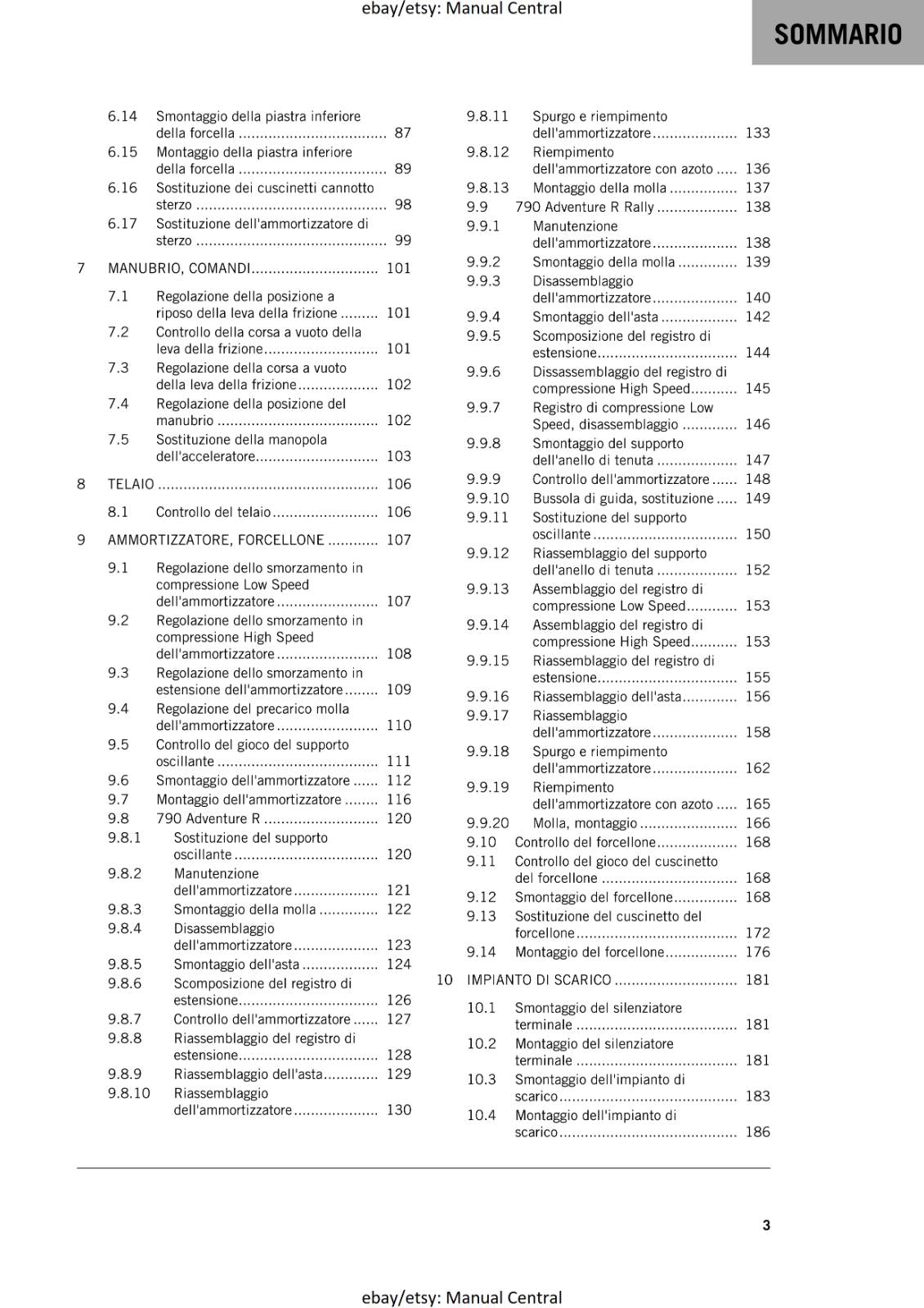 ITALIAN LANGUAGE - KTM 2020 - 790 ADVENTURE R RALLY - MANUALE DI RIPARAZIONE