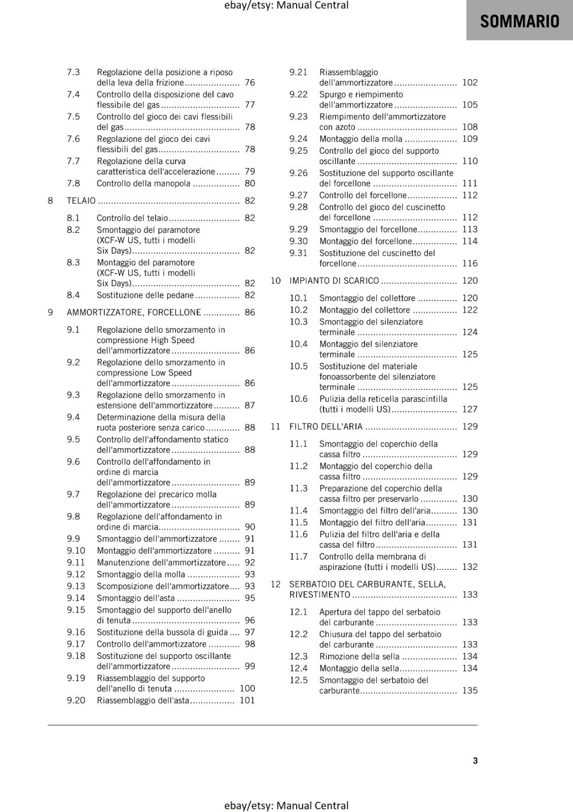 ITALIAN LANGUAGE - KTM 2020 - 350 XCF-W EXC-F SIX DAYS - MANUALE DI RIPARAZIONE