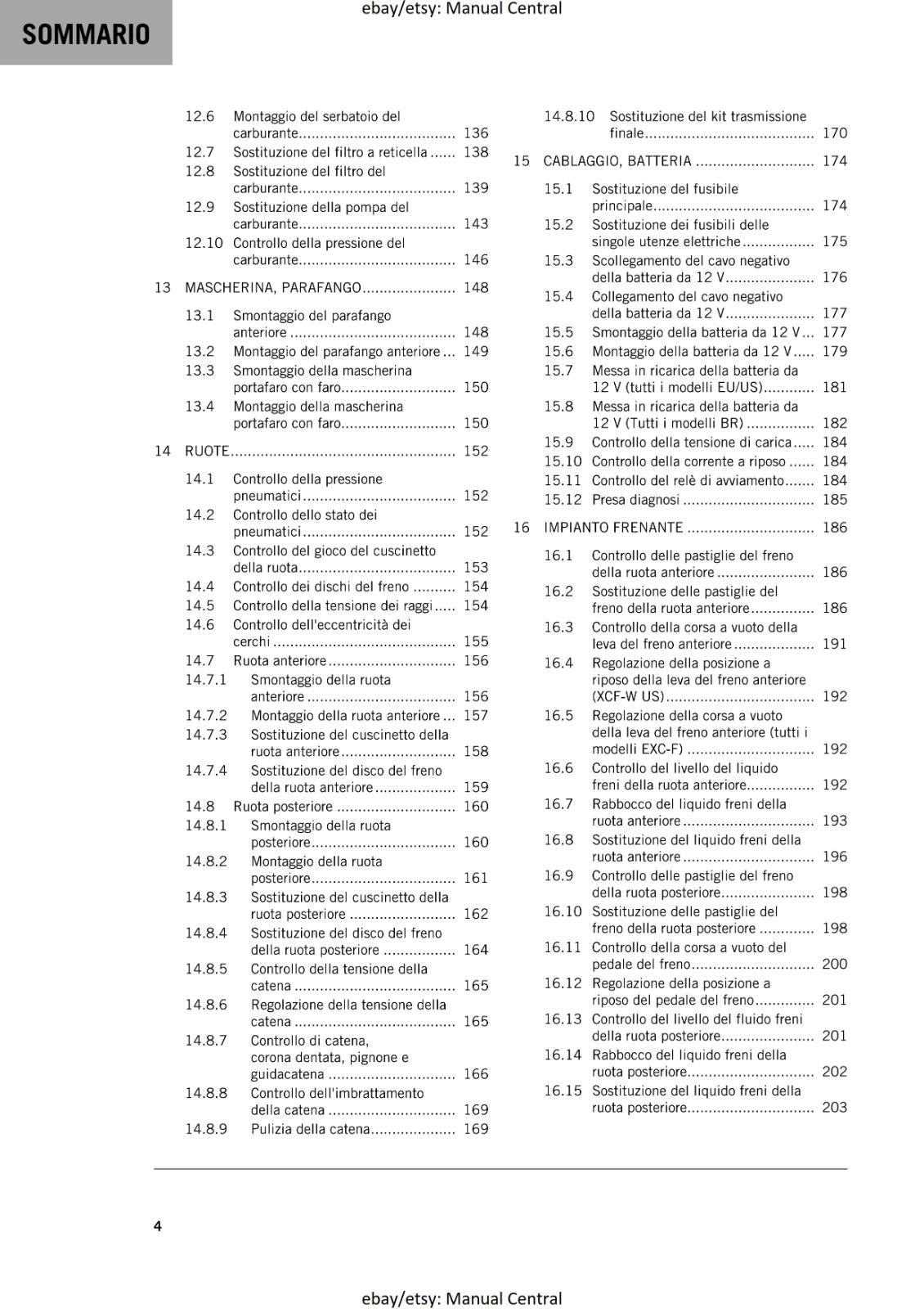 ITALIAN LANGUAGE - KTM 2020 - 350 XCF-W EXC-F SIX DAYS - MANUALE DI RIPARAZIONE