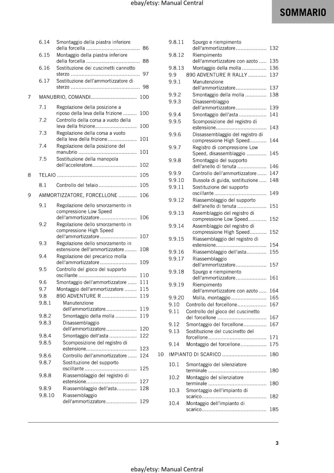 ITALIAN LANGUAGE - KTM 2021 - 890 ADVENTURE R RALLY - MANUALE DI RIPARAZIONE
