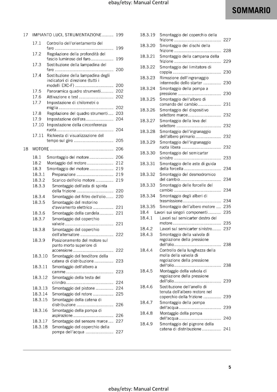 ITALIAN LANGUAGE - KTM 2021 - 450 500 XCF-W EXC-F - MANUALE DI RIPARAZIONE