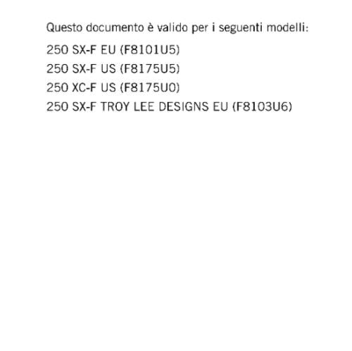 ITALIAN LANGUAGE - KTM 2021 - 250 XC-F SX-F TROY LEE - MANUALE DI RIPARAZIONE