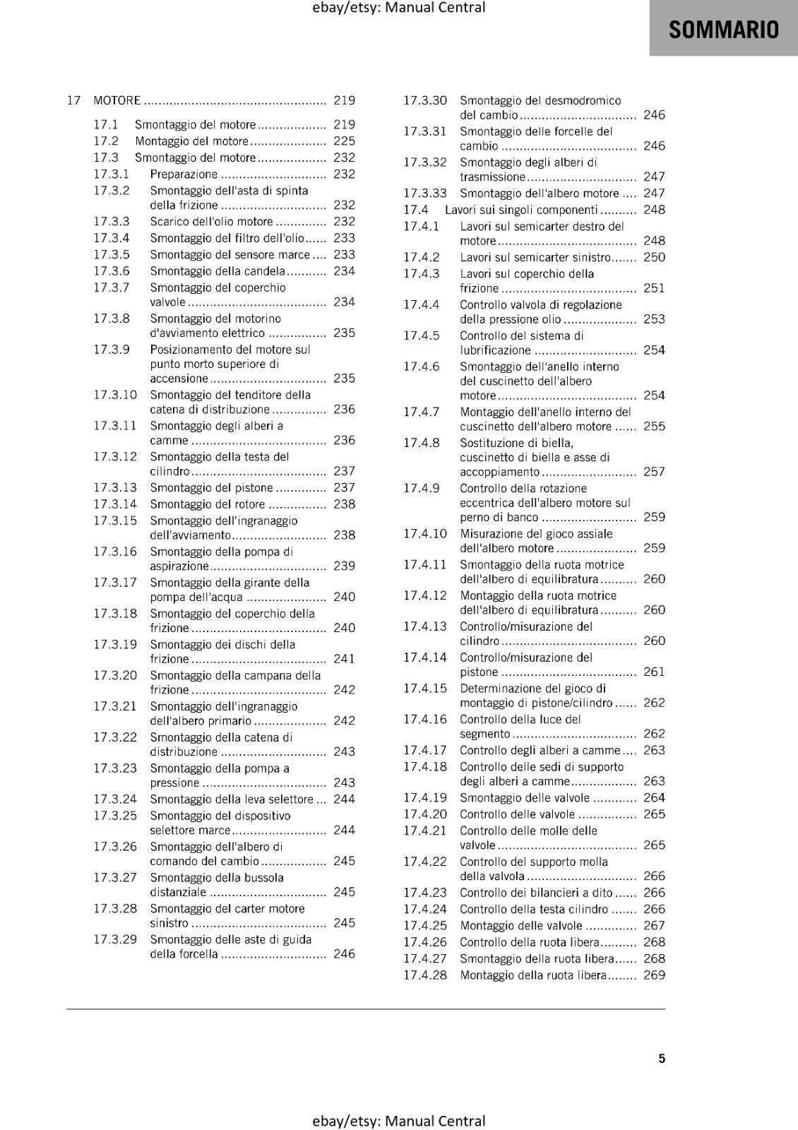 ITALIAN LANGUAGE - KTM 2021 - 250 XC-F SX-F TROY LEE - MANUALE DI RIPARAZIONE