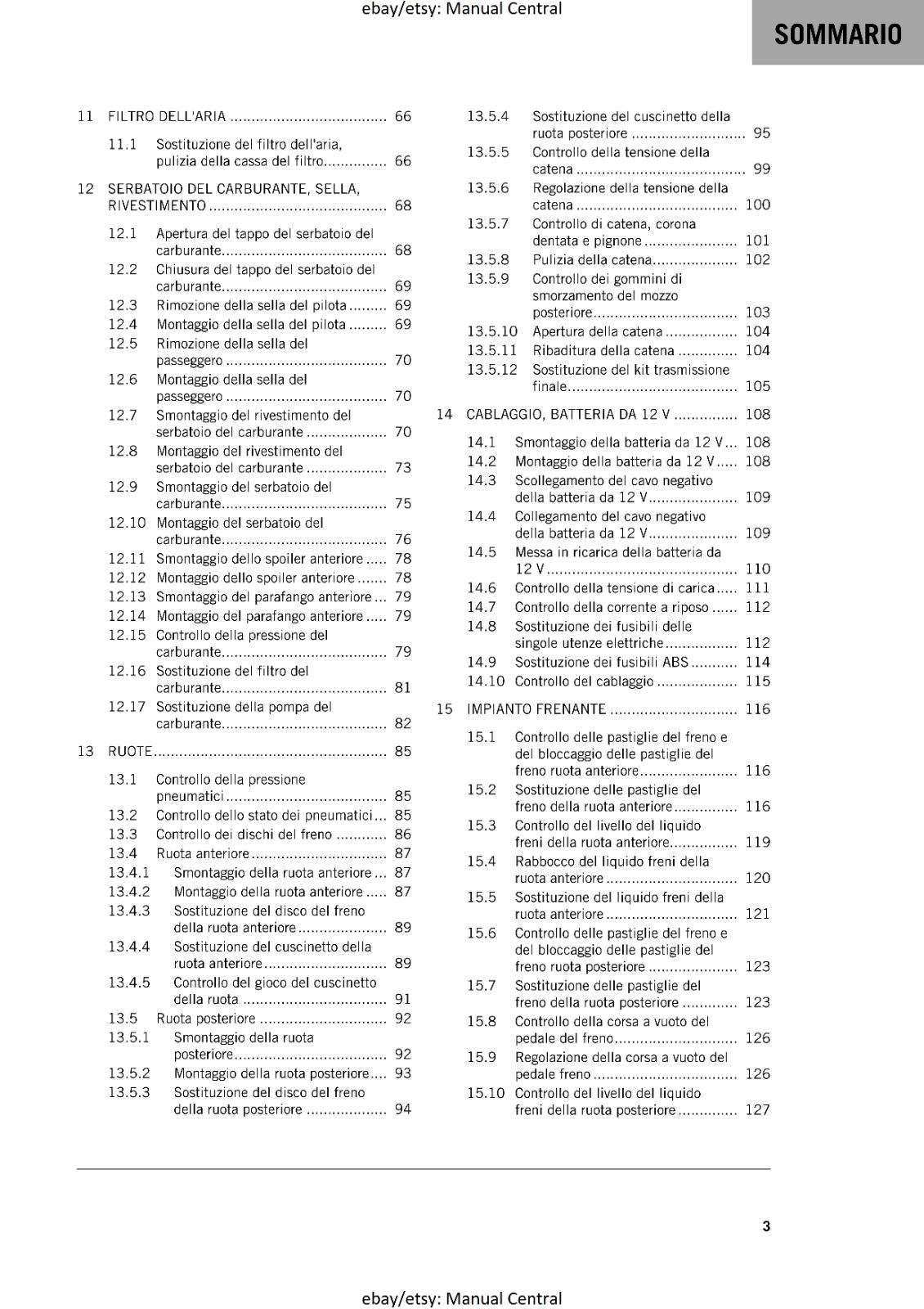 ITALIAN LANGUAGE - KTM 2022 - 125 DUKE - MANUALE DI RIPARAZIONE