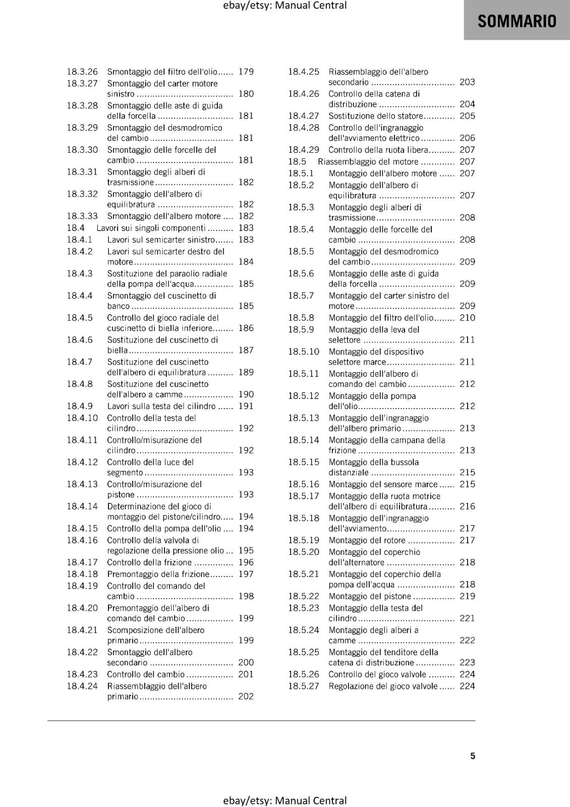 ITALIAN LANGUAGE - KTM 2022 - 125 DUKE - MANUALE DI RIPARAZIONE