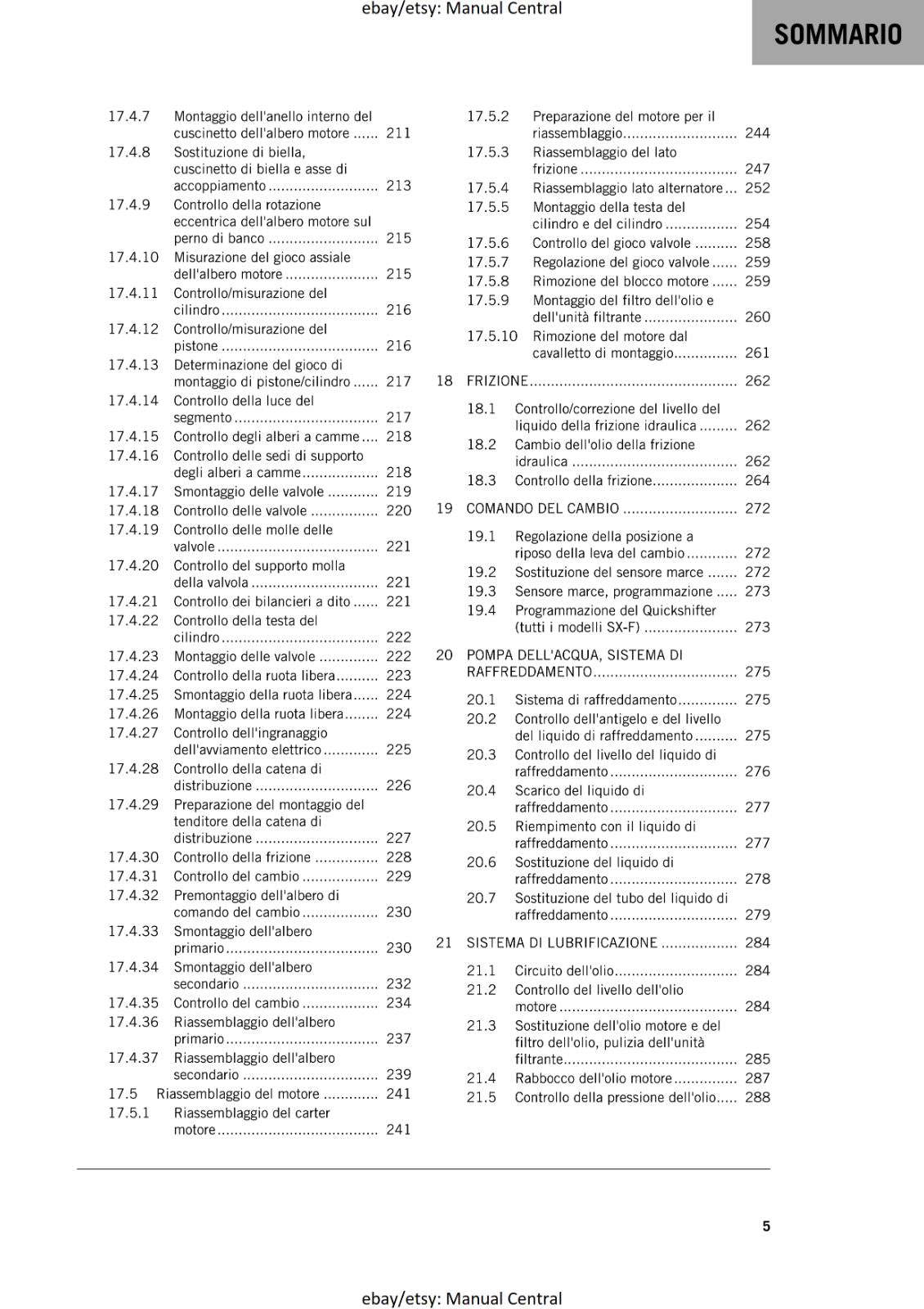 ITALIAN LANGUAGE - KTM 2023 - 250 SX-F XC-F - MANUALE DI RIPARAZIONE