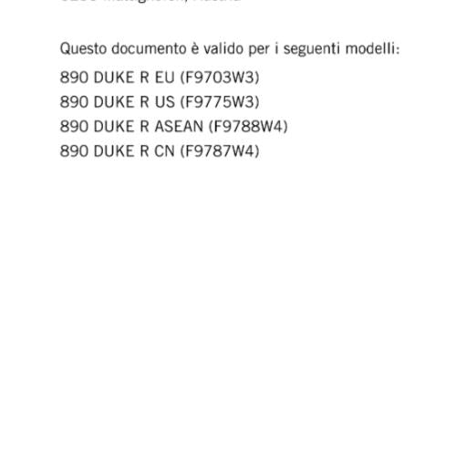 ITALIAN LANGUAGE - KTM 2023 - 890 DUKE R - MANUALE DI RIPARAZIONE