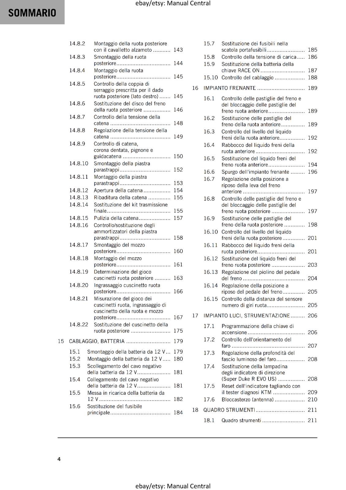 ITALIAN LANGUAGE - KTM 2023 - 1290 SUPER DUKE R EVO - MANUALE DI RIPARAZIONE