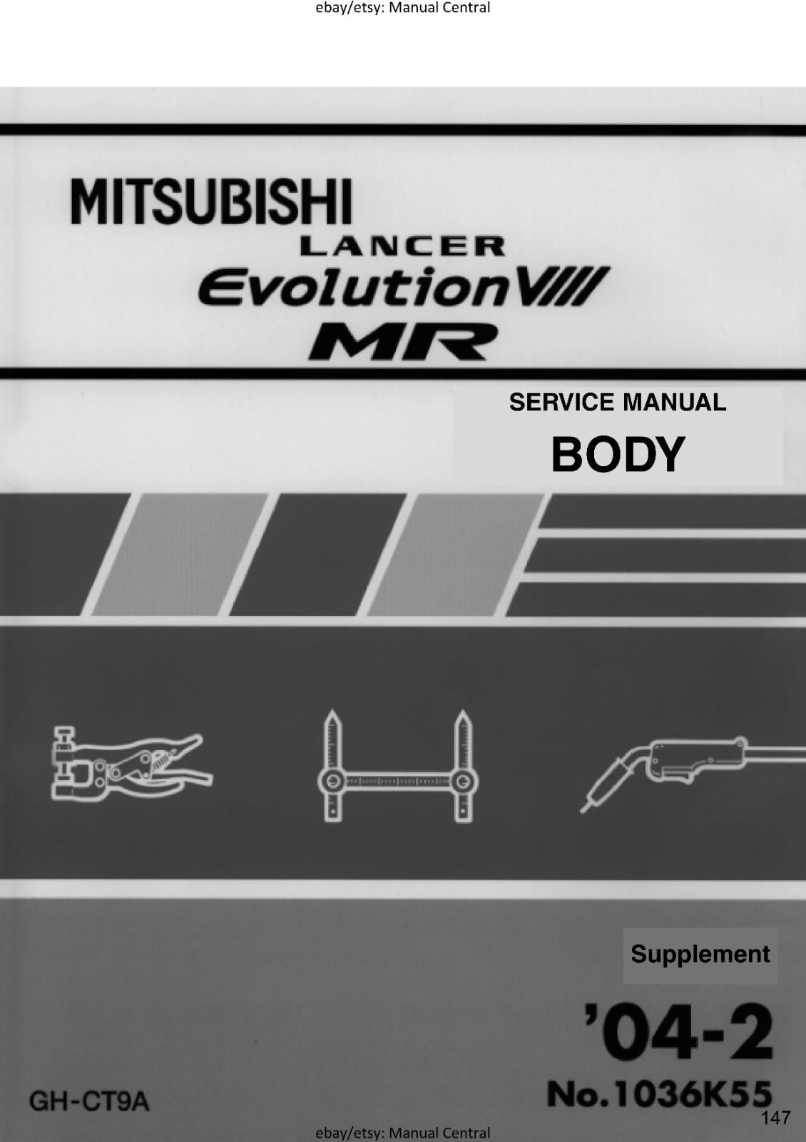 MITSUBISHI LANCER EVO VIII 8 MR - SUPPLEMENT WORKSHOP SERVICE MANUAL