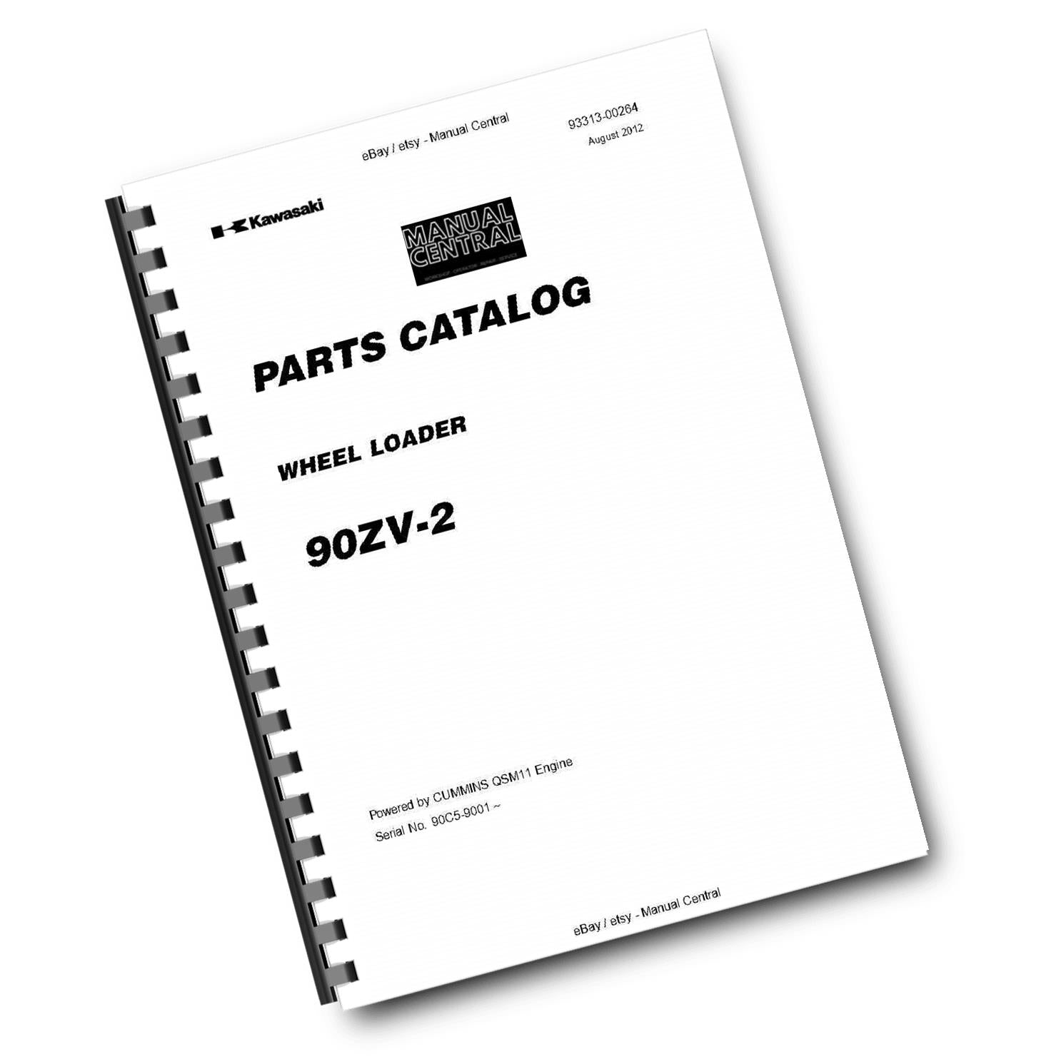 KAWASAKI 90ZV-2 WHEEL LOADER PARTS MANUAL CATALOGUE