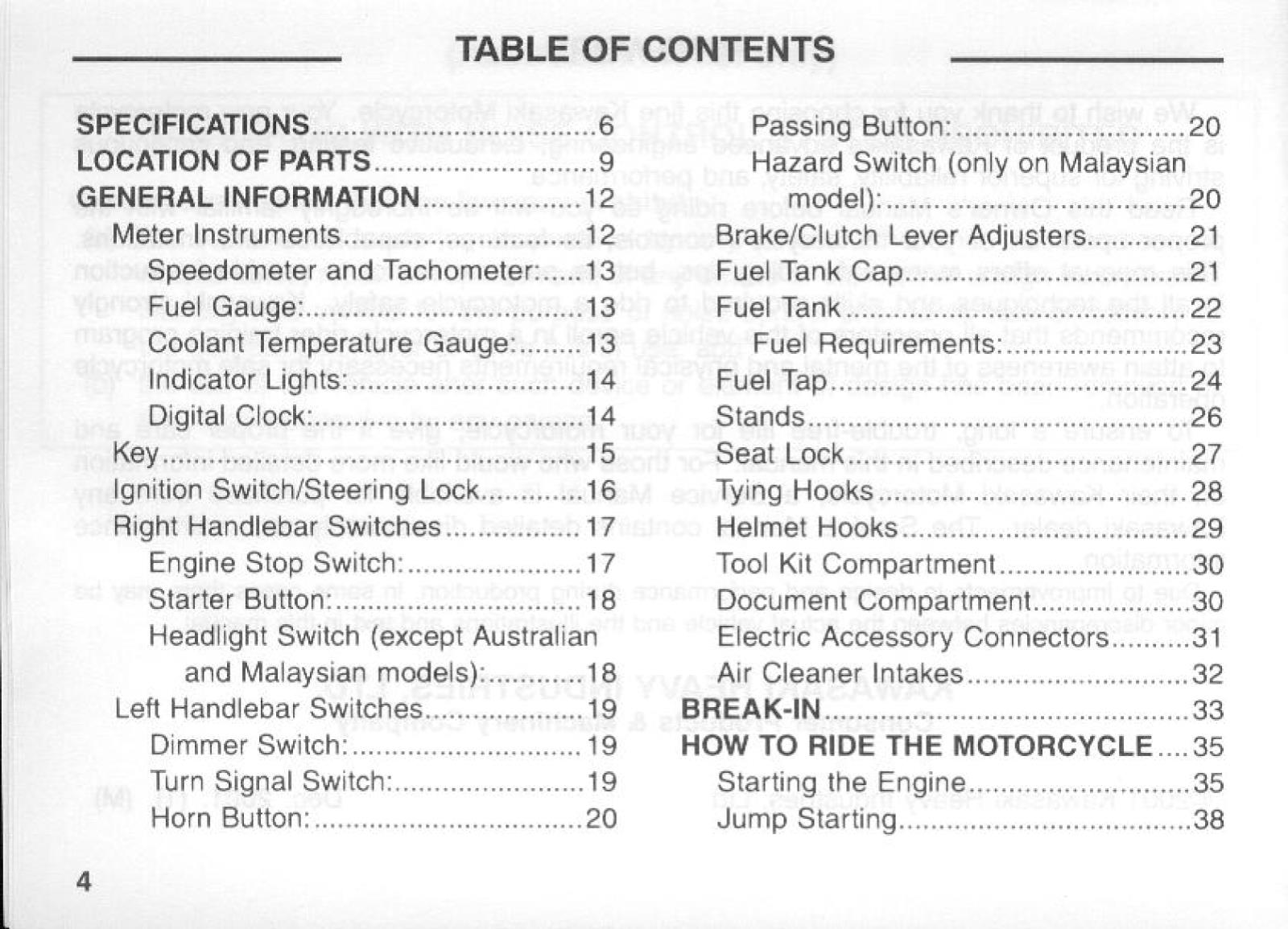 KAWASAKI ZZ-R 1200 - ZX1200-C1 D1 - OWNERS MANUAL