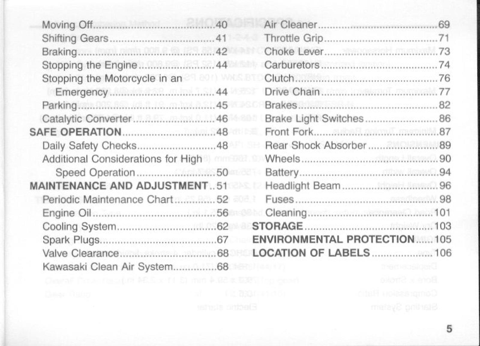 KAWASAKI ZZ-R 1200 - ZX1200-C1 D1 - OWNERS MANUAL