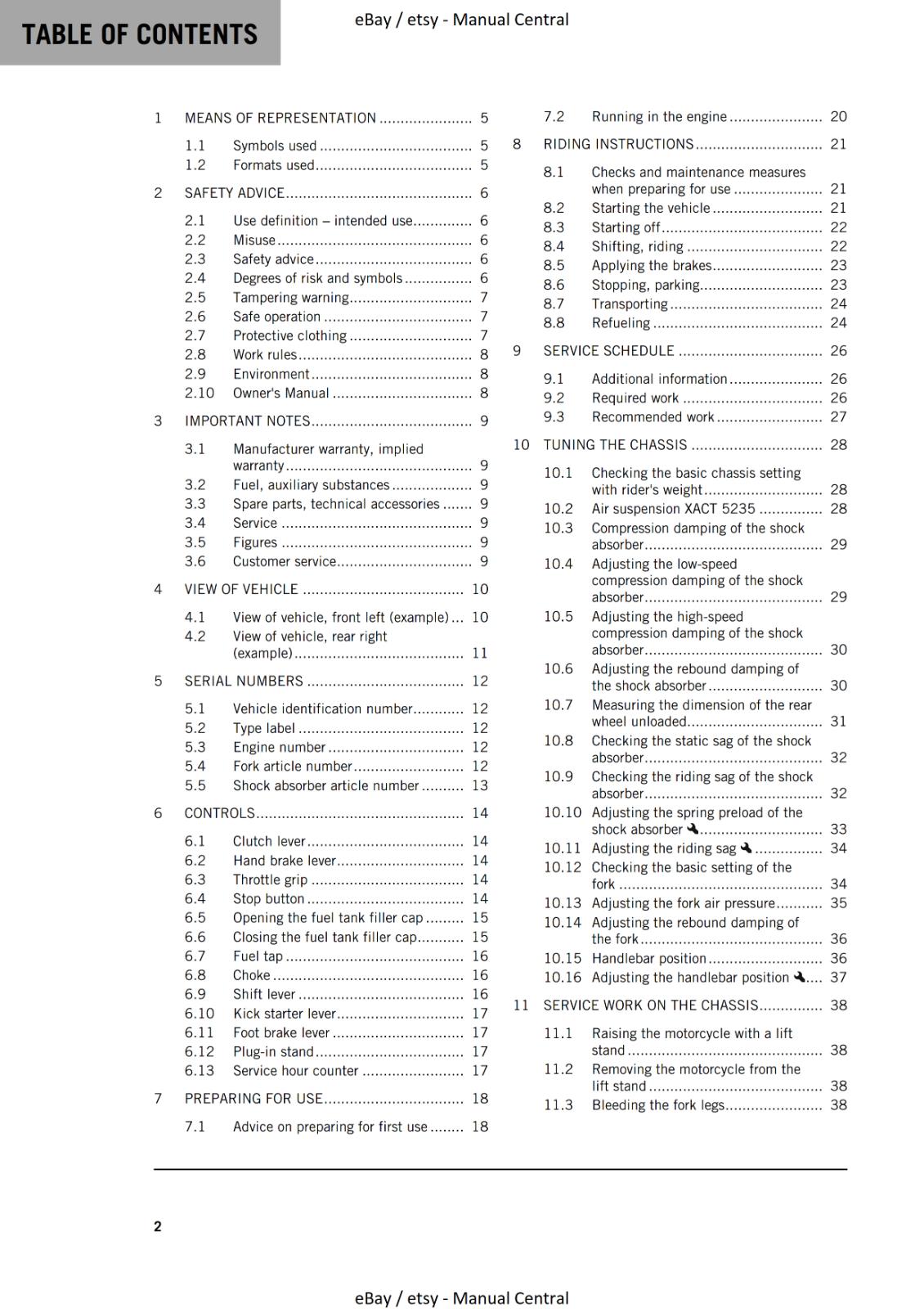 KTM 2023 - 65 SX - OWNERS MANUAL USER GUIDE