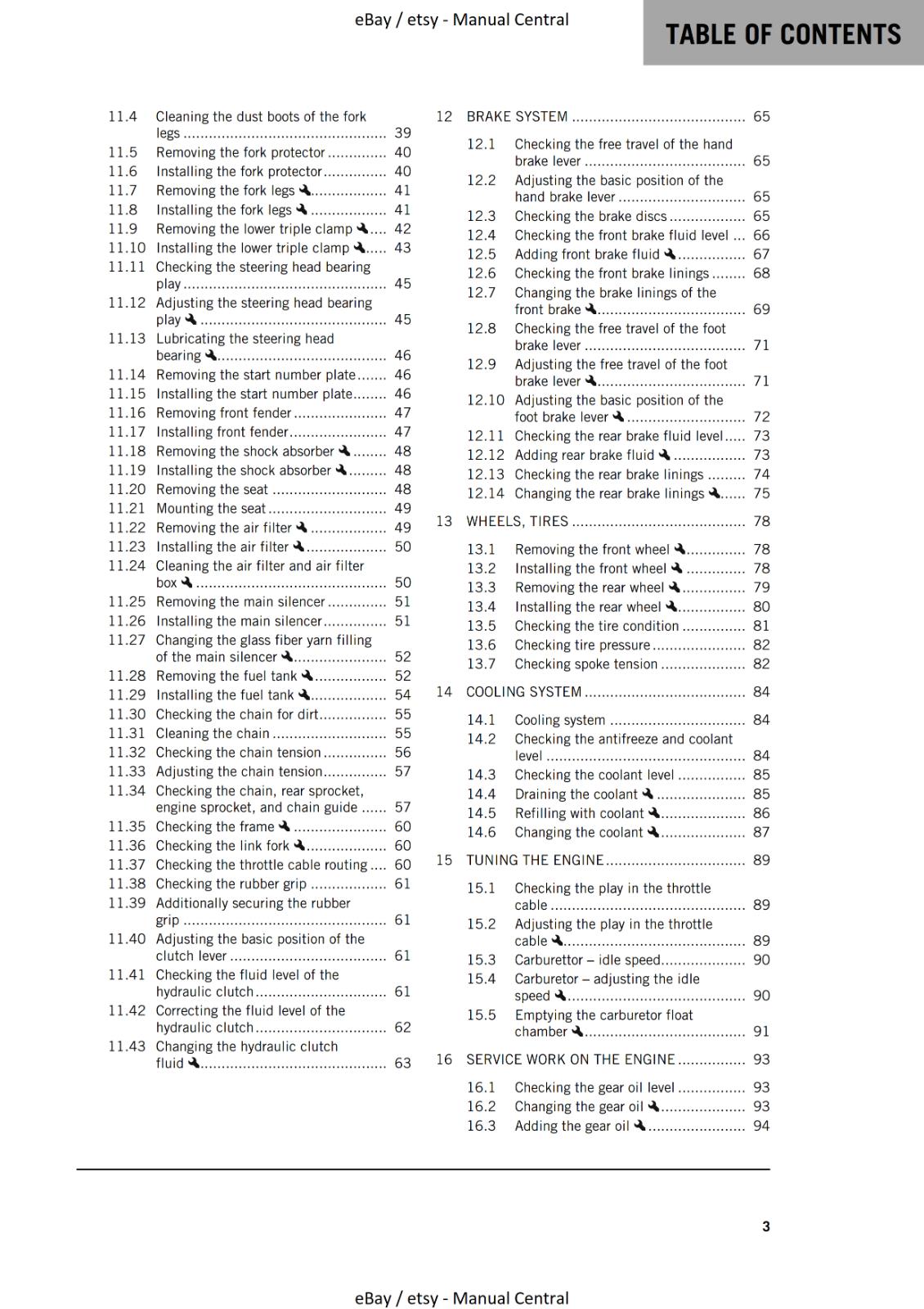 KTM 2023 - 65 SX - OWNERS MANUAL USER GUIDE