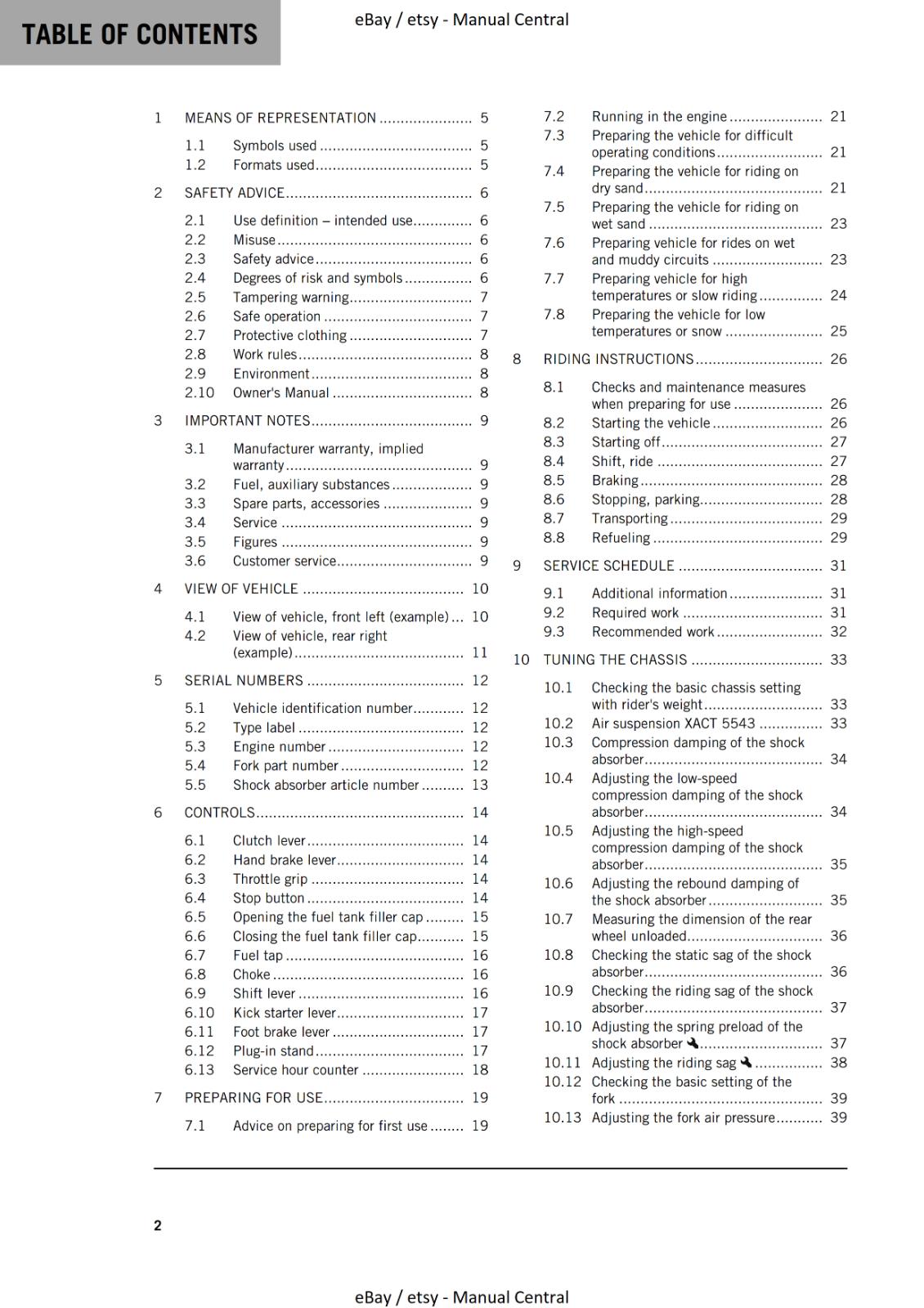 KTM 2023 - 85 SX 19/16 17/14  - OWNERS MANUAL USER GUIDE
