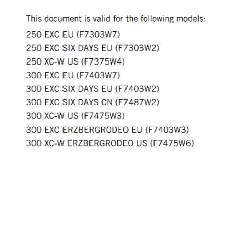 KTM 2023 - 250 300 EXC SIX DAYS XC-W ERZBERGRODEO - OWNERS MANUAL USER GUIDE