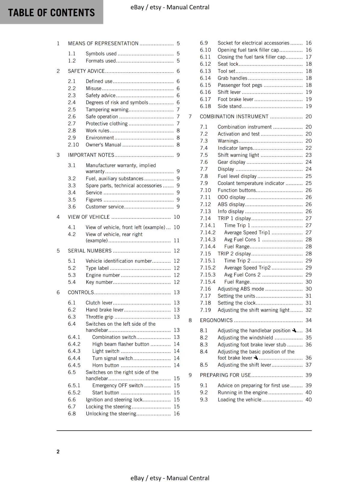 KTM 2023 - 250 ADVENTURE - OWNERS MANUAL USER GUIDE