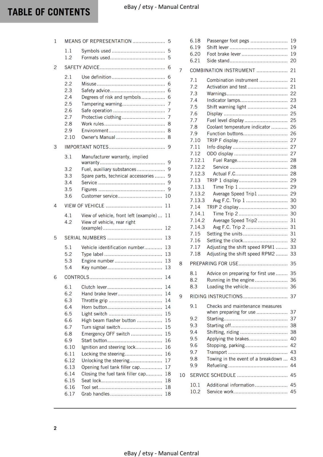 KTM 2023 - 250 DUKE - OWNERS MANUAL USER GUIDE