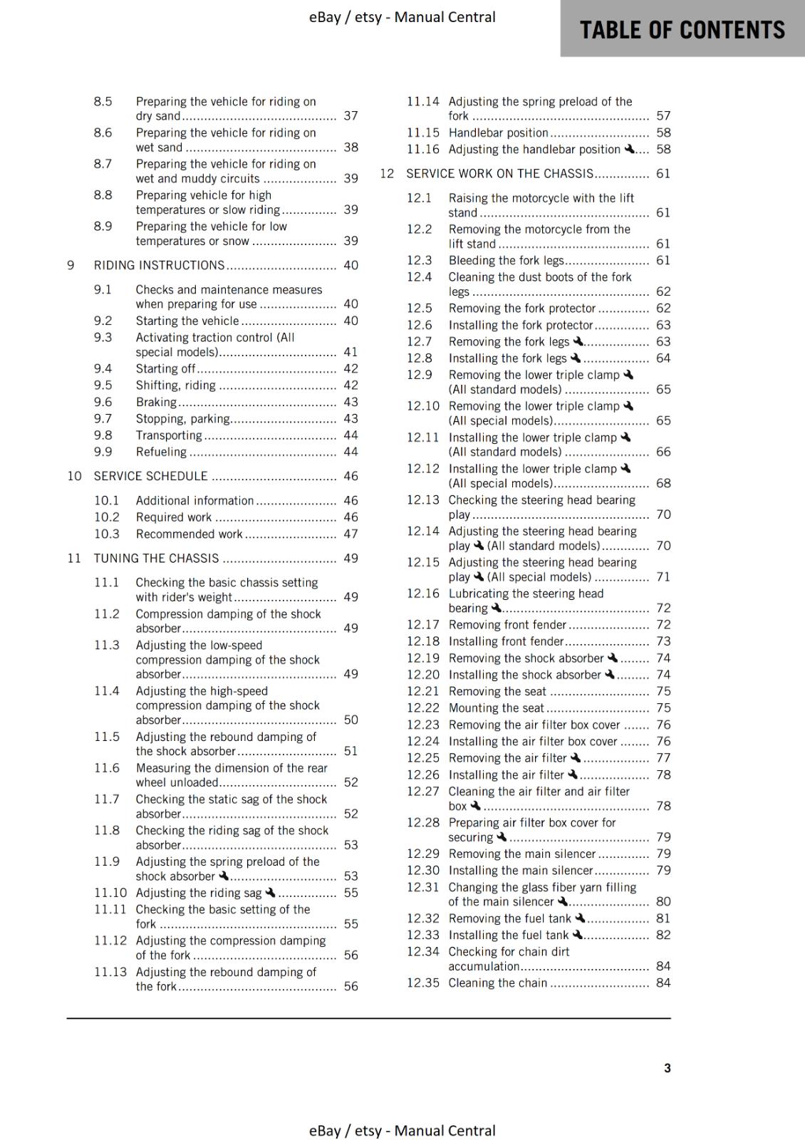 KTM 2023 - 350 EXC-F SIX DAYS - OWNERS MANUAL USER GUIDE