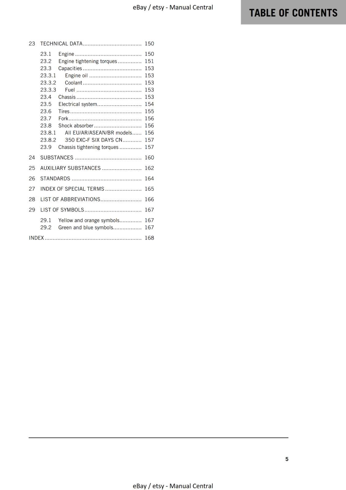 KTM 2023 - 350 EXC-F SIX DAYS - OWNERS MANUAL USER GUIDE
