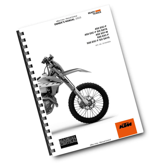 KTM 2023 - 450 500 EXC-F SIX DAYS XCF-W - OWNERS MANUAL USER GUIDE